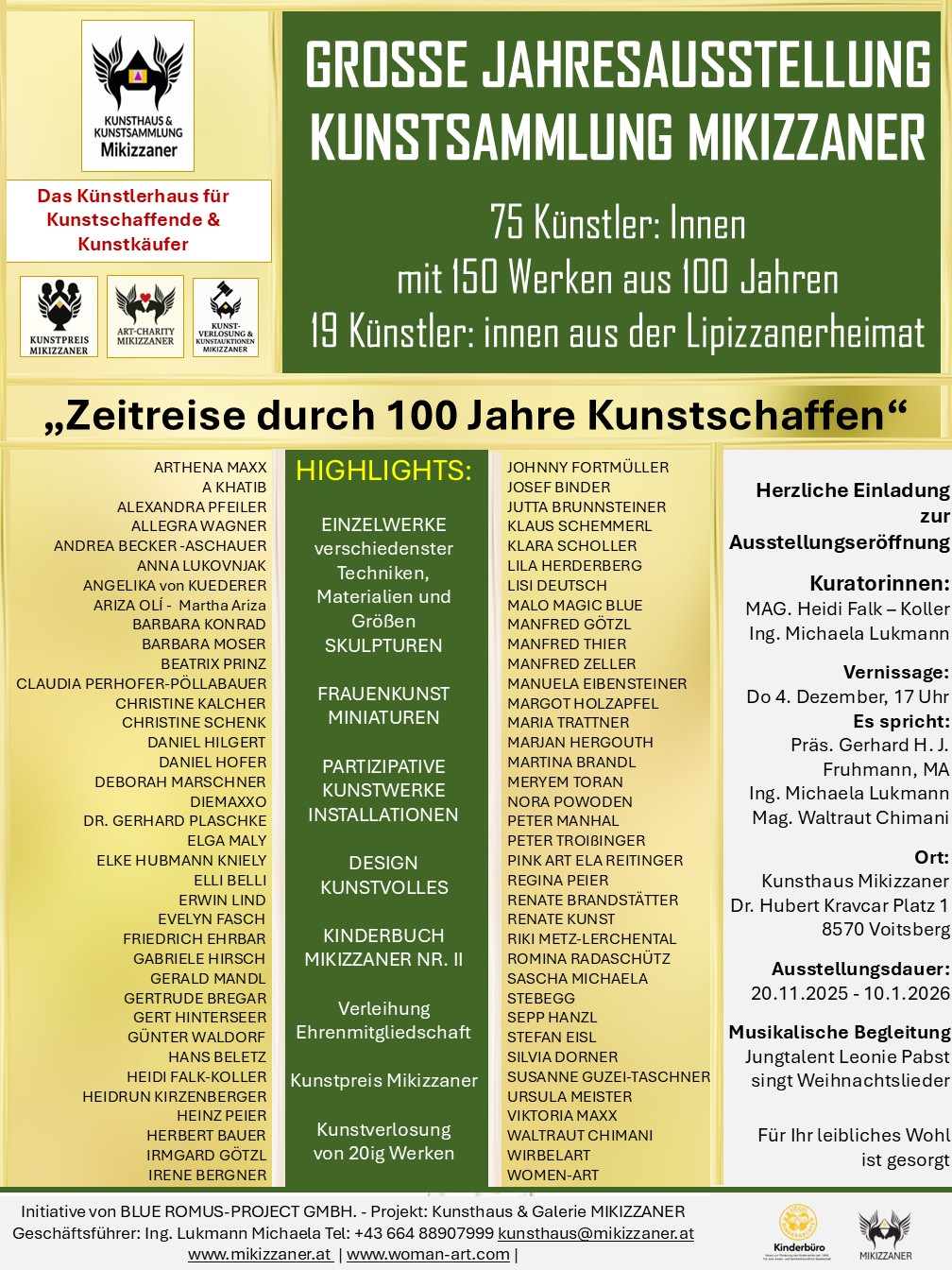 Jahresausstellung 2025 Zeitreie 100 Jahre Kunstschaffen